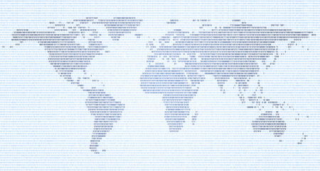 Abstract world map made of binary code, EPS 8のイラスト素材