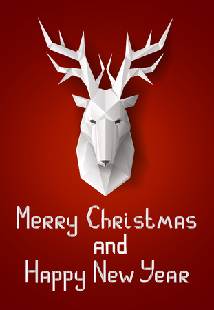 Abstract christmas card with origami paper\\のイラスト素材