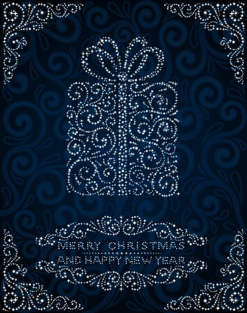 Abstract christmas card with gift boxのイラスト素材