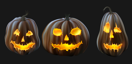 Set of Jack o Lanterns,  のイラスト素材