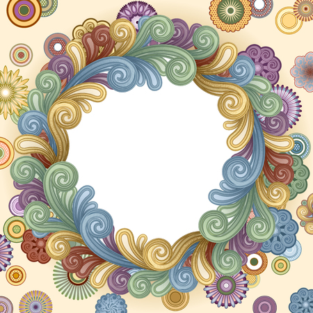 Vector background with abstract flowers and swirls. EPS 8のイラスト素材