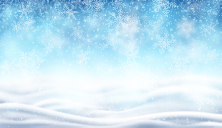 Illustration of snowfall, background for christmas and new year greeting cards, and invitations, and winter holiday season. EPS 10 contains transparency.のイラスト素材