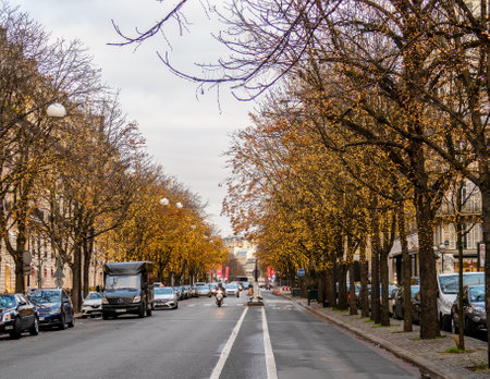 Paris, France - November 29 2019: Christmas illumination on Avenue Montaigneのeditorial素材
