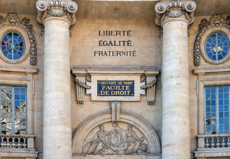 Paris, France - May 14, 2019: Law Faculty building of Sorbonne (Faculte de Droit), University of Parisのeditorial素材