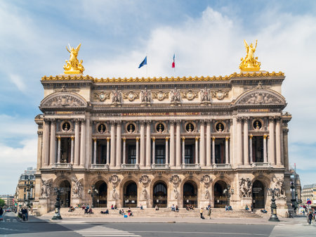 Paris, France - May 12 2020: Opera Garnier and The National Academy at the end of the Covid-19 Lockdownのeditorial素材