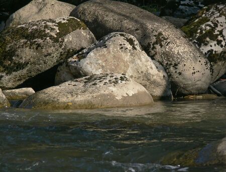 big stones in river の写真素材