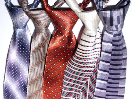 a group of ties isolated in white