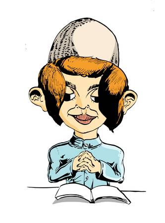 arab teenage reading a bookのイラスト素材