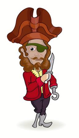 pirate holding knifeのイラスト素材