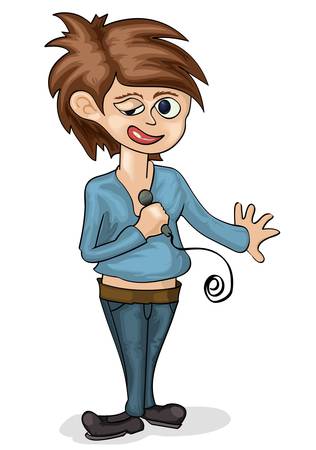 young man standing isolated in whiteのイラスト素材