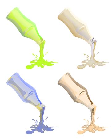 bottle pouring liquidのイラスト素材