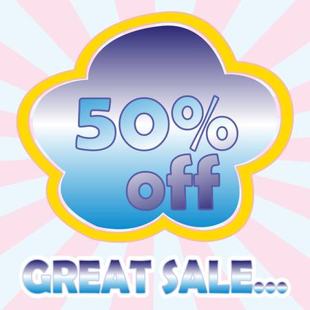 fivety percent off labelのイラスト素材