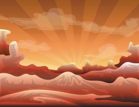 desert background in the eveningのイラスト素材