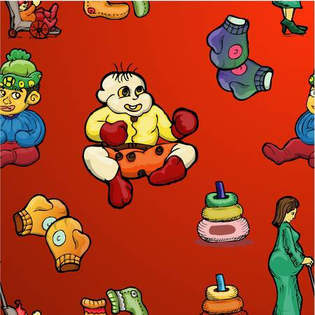 toodler semaless patternのイラスト素材