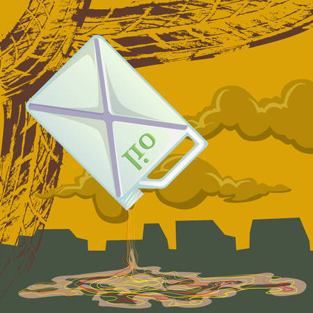 oil tank and poluttion vector illustrationのイラスト素材