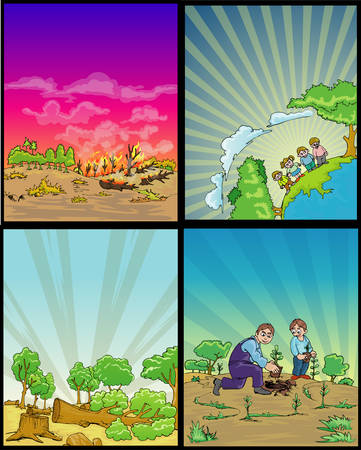 forest environmental seriesのイラスト素材
