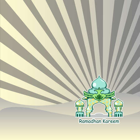 mosque vector illustration with ray of light vector backgroundのイラスト素材