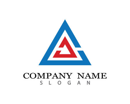 Triangle logo template vector icon illustration designのイラスト素材