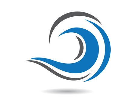 Water Wave logo vector icon illustration designのイラスト素材