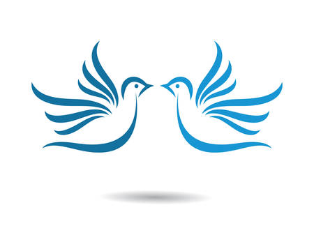 Dove Logo Template vector  icon illustration designのイラスト素材