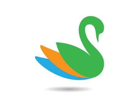 Swan logo Template vector icon illustration designのイラスト素材