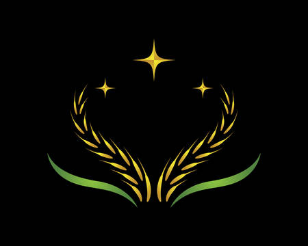Agriculture wheat logo template vector icon designのイラスト素材
