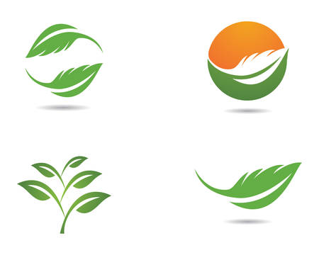 green leaf ecology nature element vector iconのイラスト素材