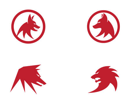 Wolf template icon illustration designのイラスト素材