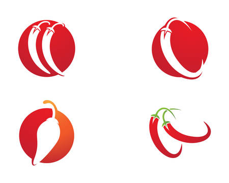 Chili template icon illustration designのイラスト素材