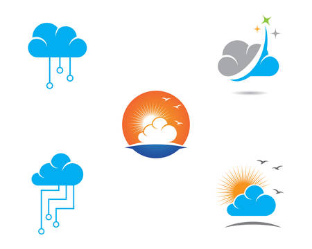 Cloud technology vector logo template design vectorのイラスト素材