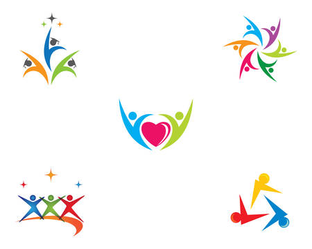 Adoption and community care logo template vector icon illustration designのイラスト素材