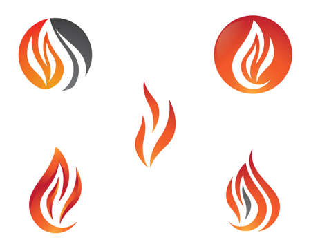 Fire flame logo template vector icon illustration designのイラスト素材