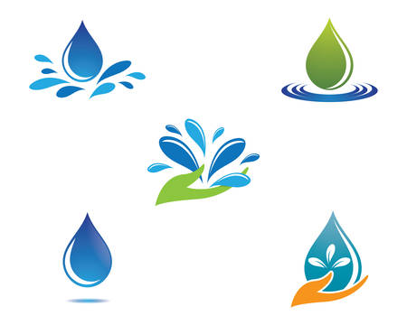 Water drop logo template vector icon illustration designのイラスト素材
