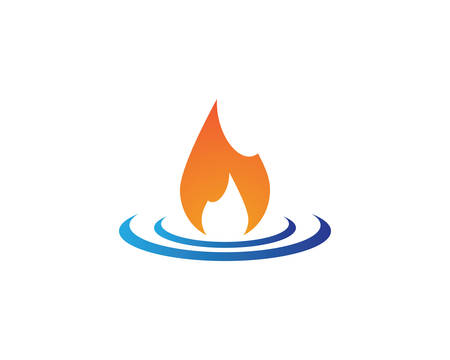 Fire flame logo template vector icon Oil, gas and energy logo conceptのイラスト素材