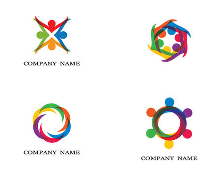 Adoption and community care logo template vector icon illustration designのイラスト素材