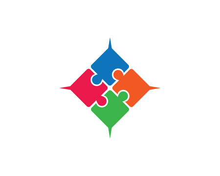 Puzzle logo template vector icon illustration designのイラスト素材