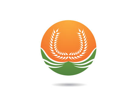 Agriculture wheat logo template vector icon designのイラスト素材