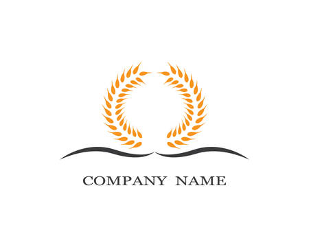Agriculture wheat logo template vector icon designのイラスト素材