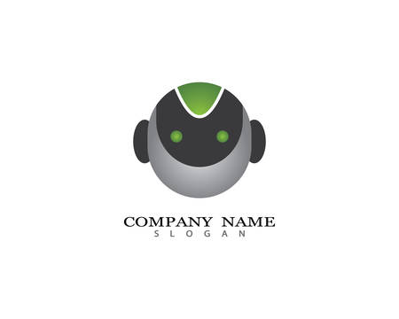 Robot logo template vector icon illustration designのイラスト素材