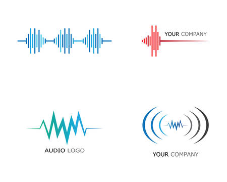 Sound wave logo template vector icon illustrationのイラスト素材