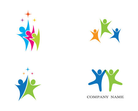 Adoption and community care logo template vector icon illustration designのイラスト素材