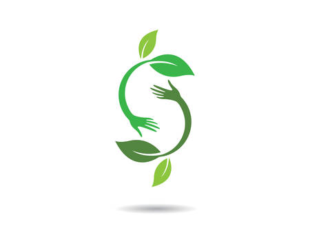 Ecology logo template vector icon illustrationのイラスト素材