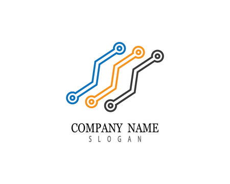 Technology logo template vector icon illustration designのイラスト素材