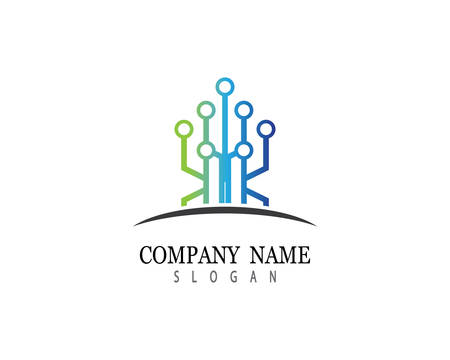 Technology logo template vector icon illustration designのイラスト素材
