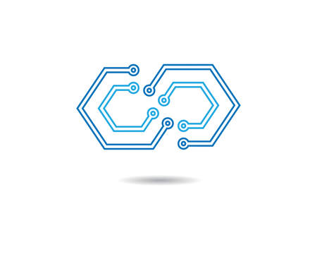 Technology logo template vector icon illustration designのイラスト素材