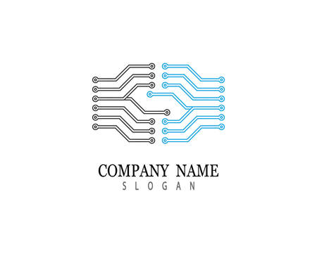 Technology logo template vector icon illustration designのイラスト素材