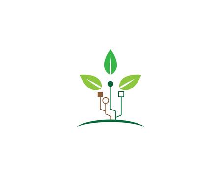 Ecology logo template vector icon illustrationのイラスト素材