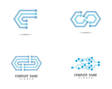 Technology logo template vector icon illustration designのイラスト素材