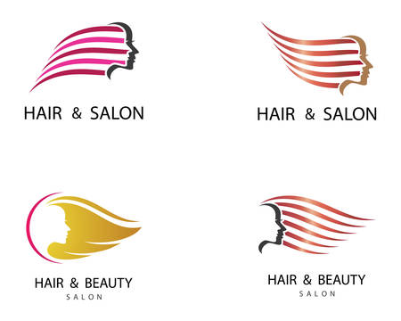 Hair salon logo template vector icon illustration designのイラスト素材