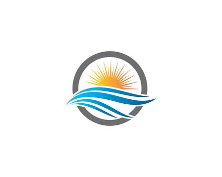 Water wave logo vector icon illustration designのイラスト素材